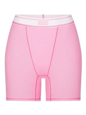 RARE skims bubble gum multi cotton rib boxer shorts